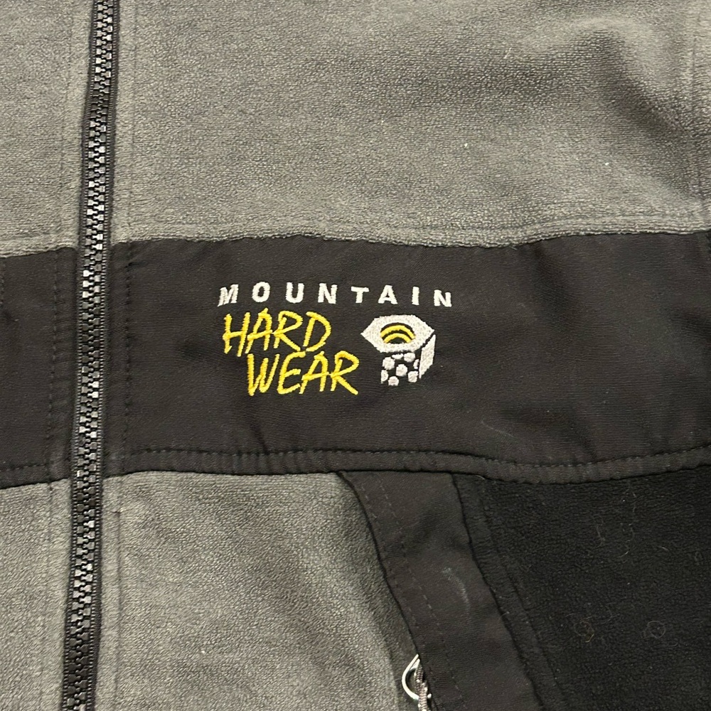 Mountain Hardwear Jacket Mens Small Gray Black Gore Windstopper Tech Fleece - Picture 3 of 9